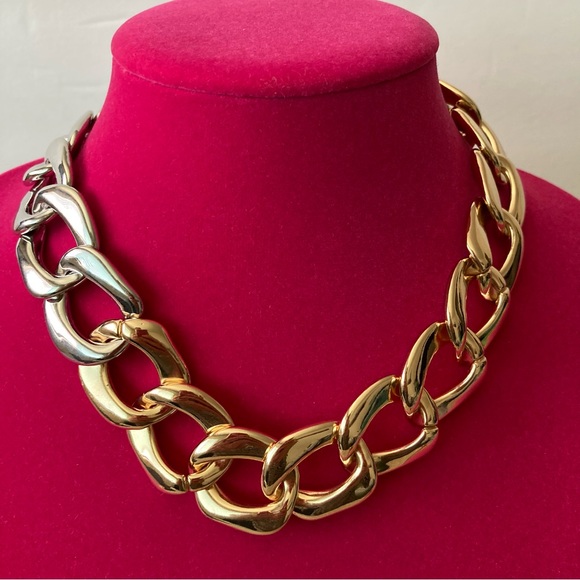 Set of Necklace and Bracelet Gold Tone And Silver | Lightweight | New No Tages - Picture 2 of 11